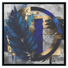 Load image into Gallery viewer, Abstraction Portal Square Blue &amp; Gold 02