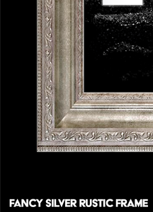 “D" Initial for Black and Chrome  -Vertical Framed Portrait-