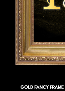 “Q” Initial for Gold and Black  -Vertical Framed Portrait-