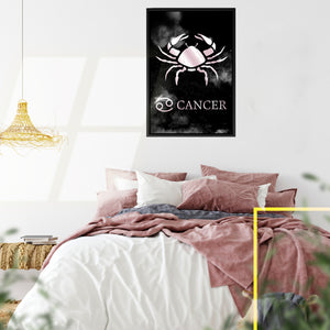 CANCER POLISHED ROSE canvas on black