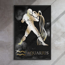 Load image into Gallery viewer, AQUARIUS POLISHED BRONZE canvas on black