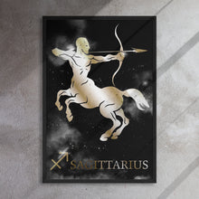 Load image into Gallery viewer, SAGITTARIUS POLISHED BRONZE canvas on black
