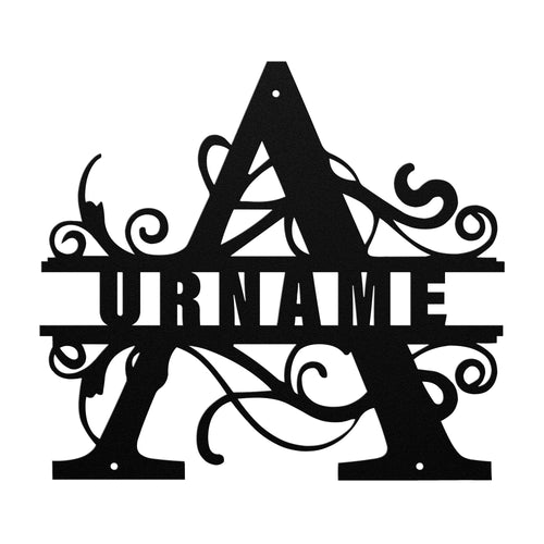 A Barn Door Split Letter Steel Custom Monogram