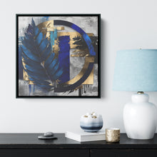 Load image into Gallery viewer, Abstraction Portal Square Blue &amp; Gold 02