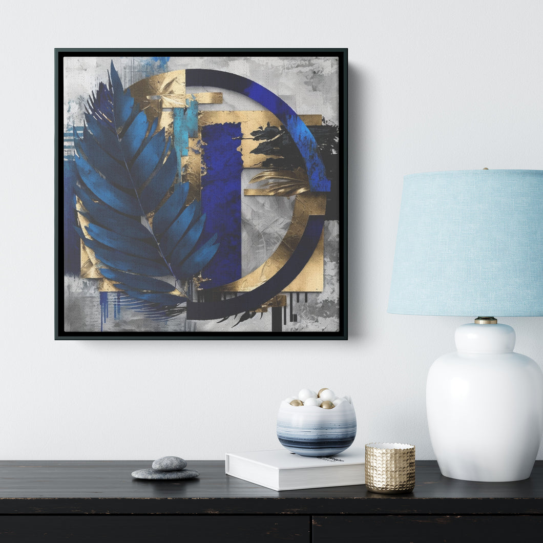 Abstraction Portal Square Blue & Gold 02