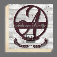 Load image into Gallery viewer, A-Table Top Family Name Monogram 8in x 8in