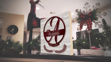 Load image into Gallery viewer, H-Table Top Family Name Monogram 8in x 8in