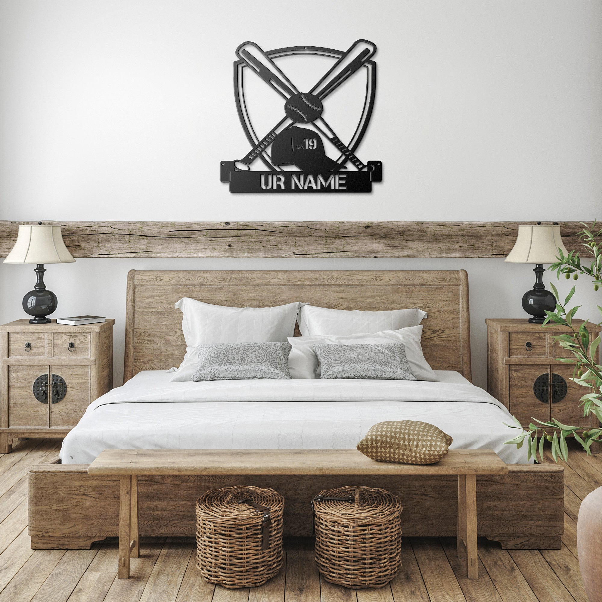 BASEBALL STEEL PERSONALIZED MONOGRAM