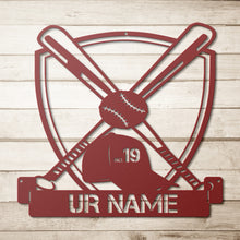 Load image into Gallery viewer, BASEBALL STEEL PERSONALIZED MONOGRAM