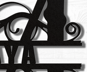 S Barn Door Split Letter Steel Custom Monogram _2023