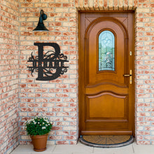 Load image into Gallery viewer, B Barn Door Split Letter Steel Custom Monogram