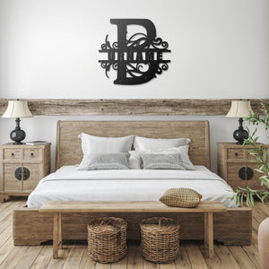 B Barn Door Split Letter Steel Custom Monogram