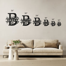 Load image into Gallery viewer, B Barn Door Split Letter Steel Custom Monogram