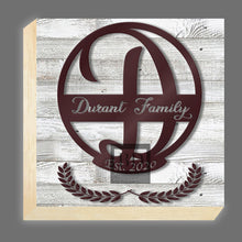 Load image into Gallery viewer, D-Table Top Family Name Monogram 8in x 8in