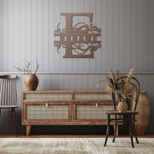 Load image into Gallery viewer, E Barn Door Split Letter Steel Custom Monogram _2023