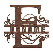 Load image into Gallery viewer, E Barn Door Split Letter Steel Custom Monogram _2023