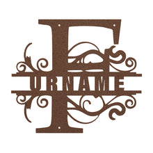 Load image into Gallery viewer, F Barn Door Split Letter Steel Custom Monogram