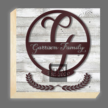 Load image into Gallery viewer, G-Table Top Family Name Monogram 8in x 8in