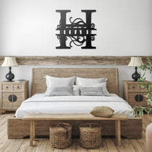 Load image into Gallery viewer, H Barn Door Split Letter Steel Custom Monogram