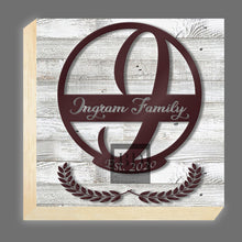 Load image into Gallery viewer, I-Table Top Family Name Monogram 8in x 8in