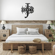 Load image into Gallery viewer, J Barn Door Split Letter Steel Custom Monogram