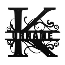 Load image into Gallery viewer, K Barn Door Split Letter Steel Custom Monogram