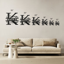 Load image into Gallery viewer, K Barn Door Split Letter Steel Custom Monogram