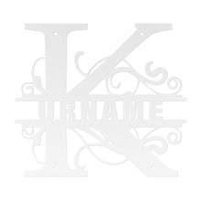 Load image into Gallery viewer, K Barn Door Split Letter Steel Custom Monogram