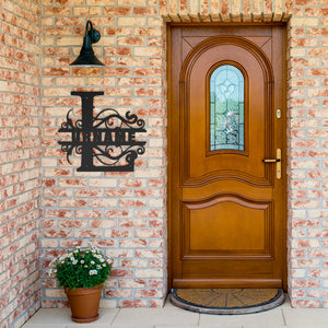 L Barn Door Split Letter Steel Custom Monogram