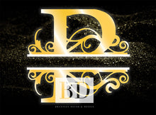 Load image into Gallery viewer, &quot;P” Initial for Gold and Black  -Horizontal Framed Portrait-