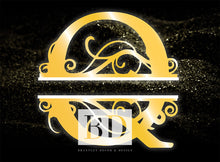 Load image into Gallery viewer, &quot;Q” Initial for Gold and Black  -Horizontal Framed Portrait-