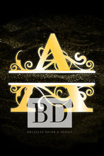 Load image into Gallery viewer, “A” Initial for Gold and Black  -Vertical Framed Portrait-