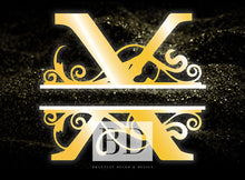 Load image into Gallery viewer, &quot;X” Initial for Gold and Black  -Horizontal Framed Portrait-