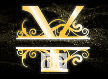 Load image into Gallery viewer, &quot;Y” Initial for Gold and Black  -Horizontal Framed Portrait-