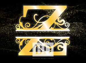 "Z” Initial for Gold and Black  -Horizontal Framed Portrait-