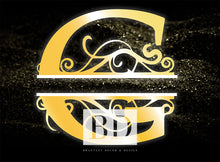 Load image into Gallery viewer, &quot;G” Initial for Gold and Black  -Horizontal Framed Portrait-