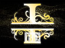 Load image into Gallery viewer, &quot;I” Initial for Gold and Black  -Horizontal Framed Portrait-