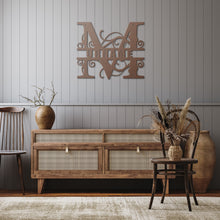 Load image into Gallery viewer, M Barn Door Split Letter Steel Custom Monogram