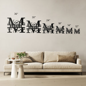 M Barn Door Split Letter Steel Custom Monogram