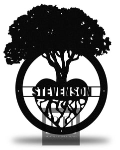 The Family Tree of Life Steel Monogram Sign (CUSTOMIZABLE)