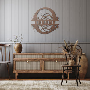 O Barn Door Split Letter Steel Custom Monogram