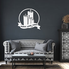 Load image into Gallery viewer, Peace. Love. Light. Candles Steel Wall Art 02