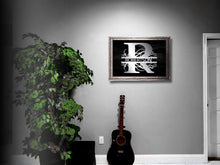 Load image into Gallery viewer, “B” Initial for Black and Chrome  -Horizontal Framed Portrait-