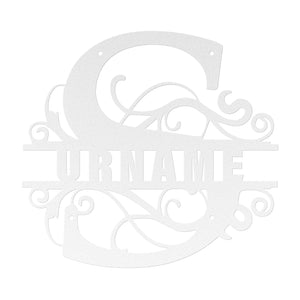 S Barn Door Split Letter Steel Custom Monogram _2023