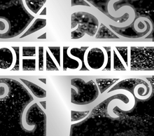 Load image into Gallery viewer, “X”Initial for Black and Chrome  -Vertical Framed Portrait-