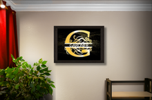 Load image into Gallery viewer, “B” Initial for Gold and Black  -Horizontal Framed Portrait-