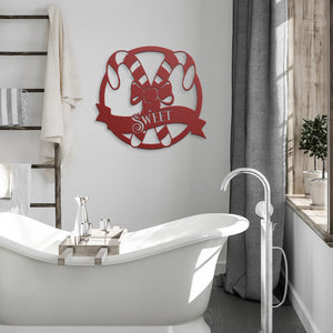 Sweet Candy Cane Steel Wallart