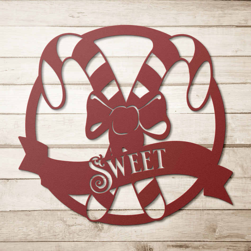 Sweet Candy Cane Steel Wallart
