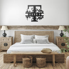 Load image into Gallery viewer, T Barn Door Split Letter Steel Custom Monogram