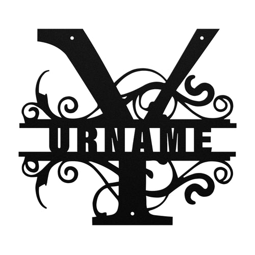 Y Barn Door Split Letter Steel Custom Monogram